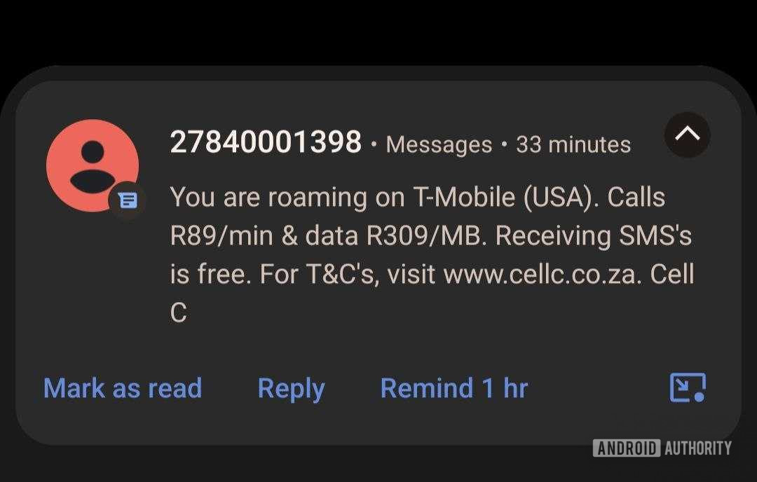 C cellular roaming cost in USA 2022
