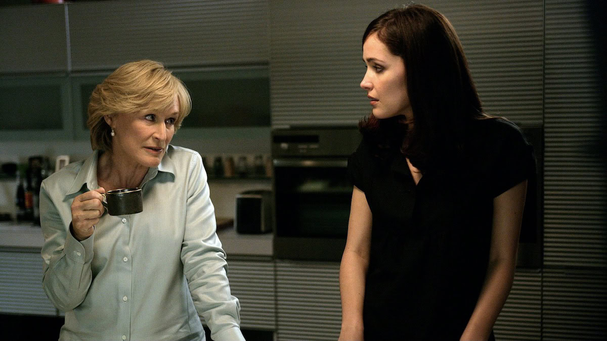 Glenn Close and Rose Byrne drinking tea in Damages - shows like the flight attendant