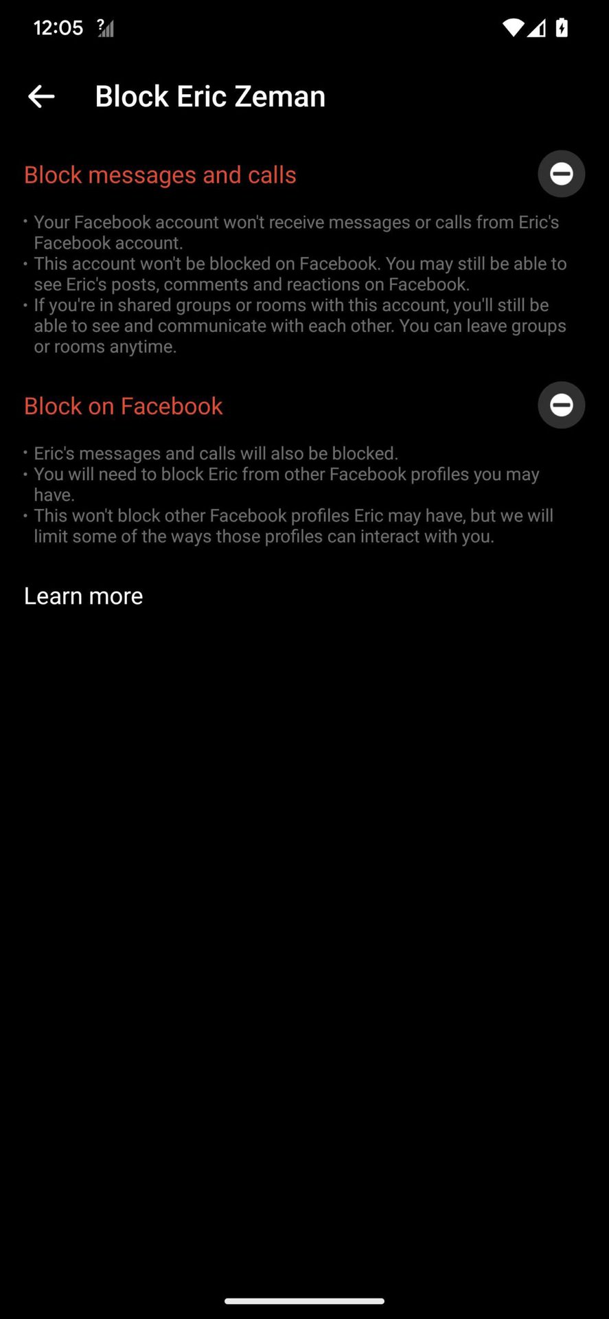 How to block a contact on Facebook Messenger app 3