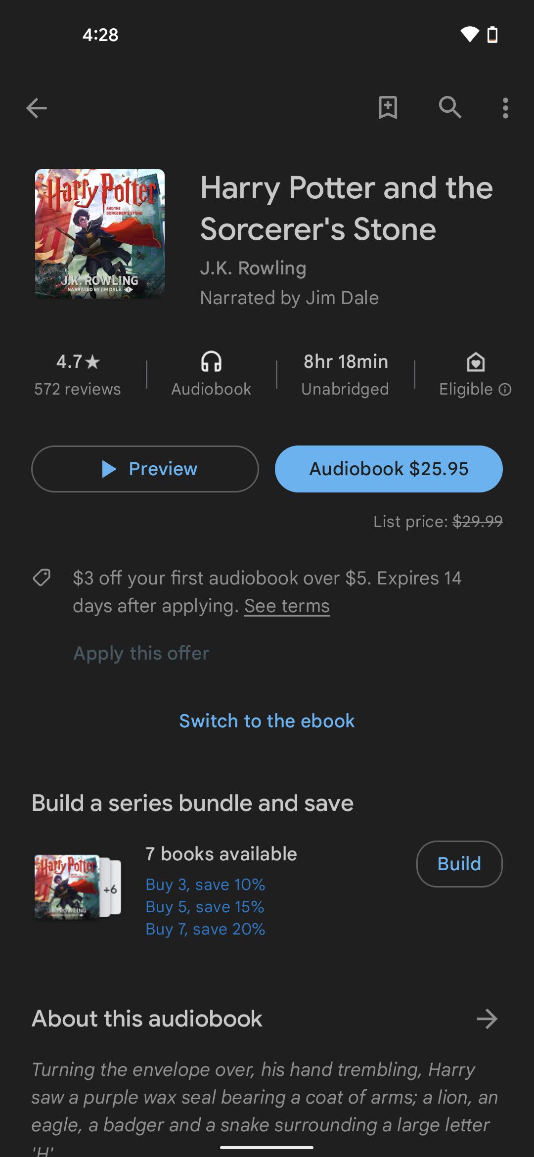 How to buy eBooks or Audiobooks on Google Play Store 3