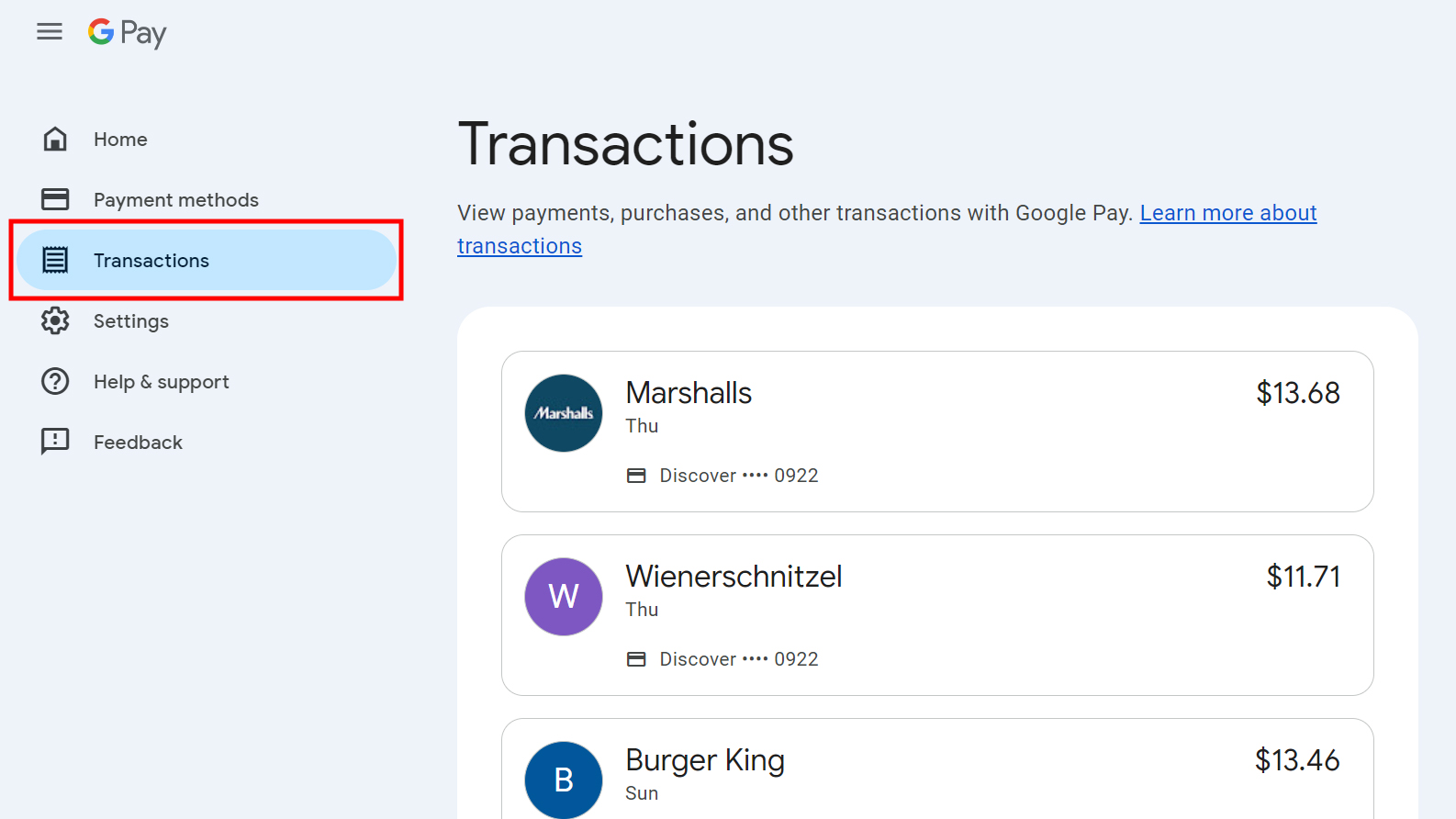 How to check your purchase history on Google Pay