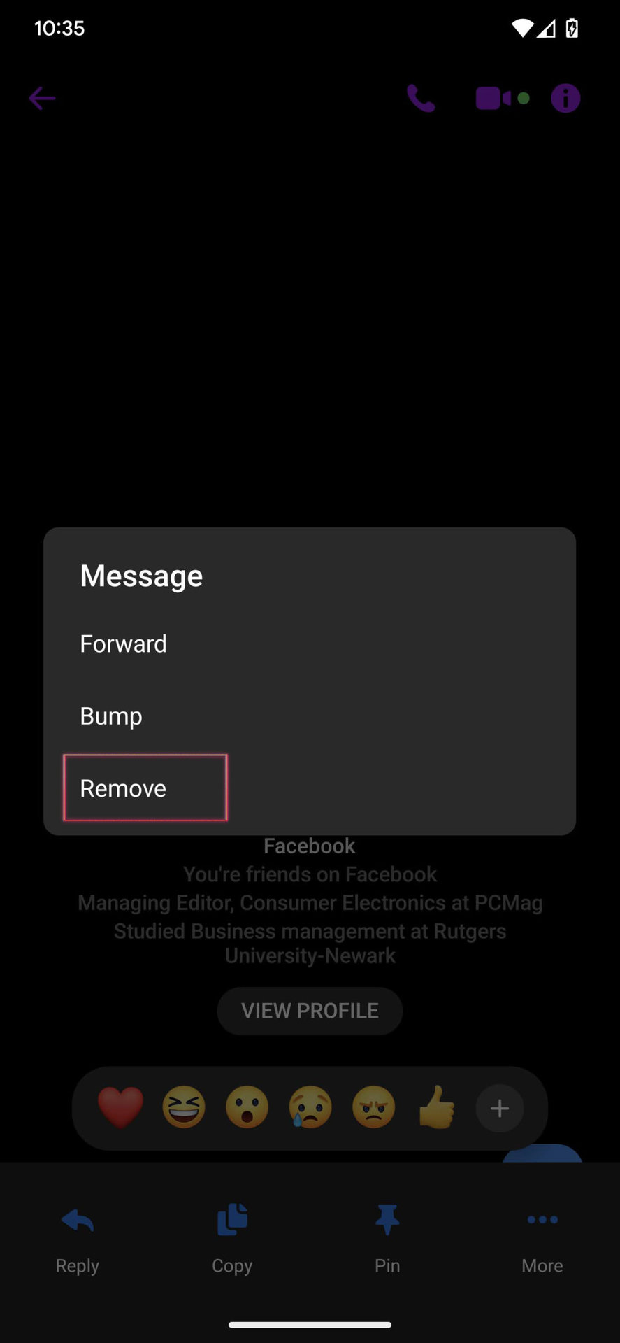 How to delete messages on Facebook Messenger app 3