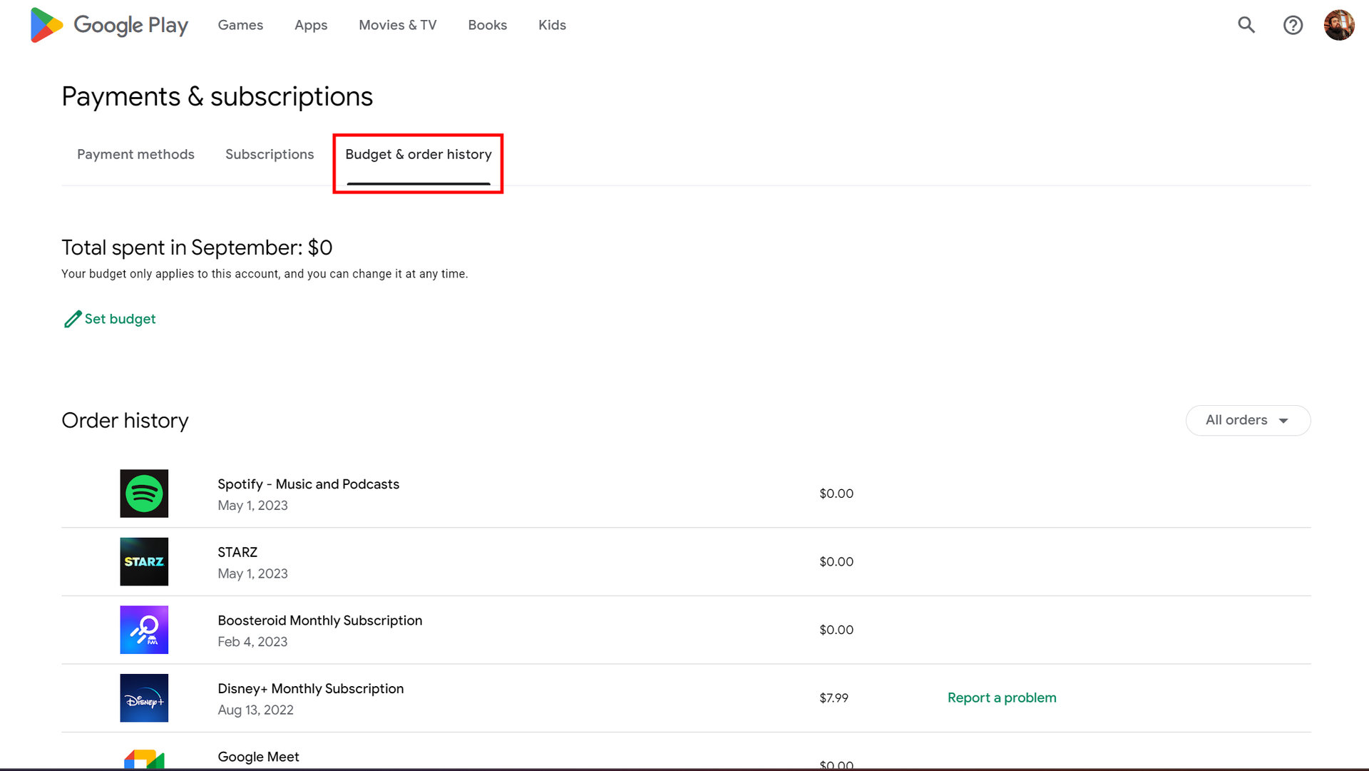 How to find your Google Play purchase history using a browser (2)
