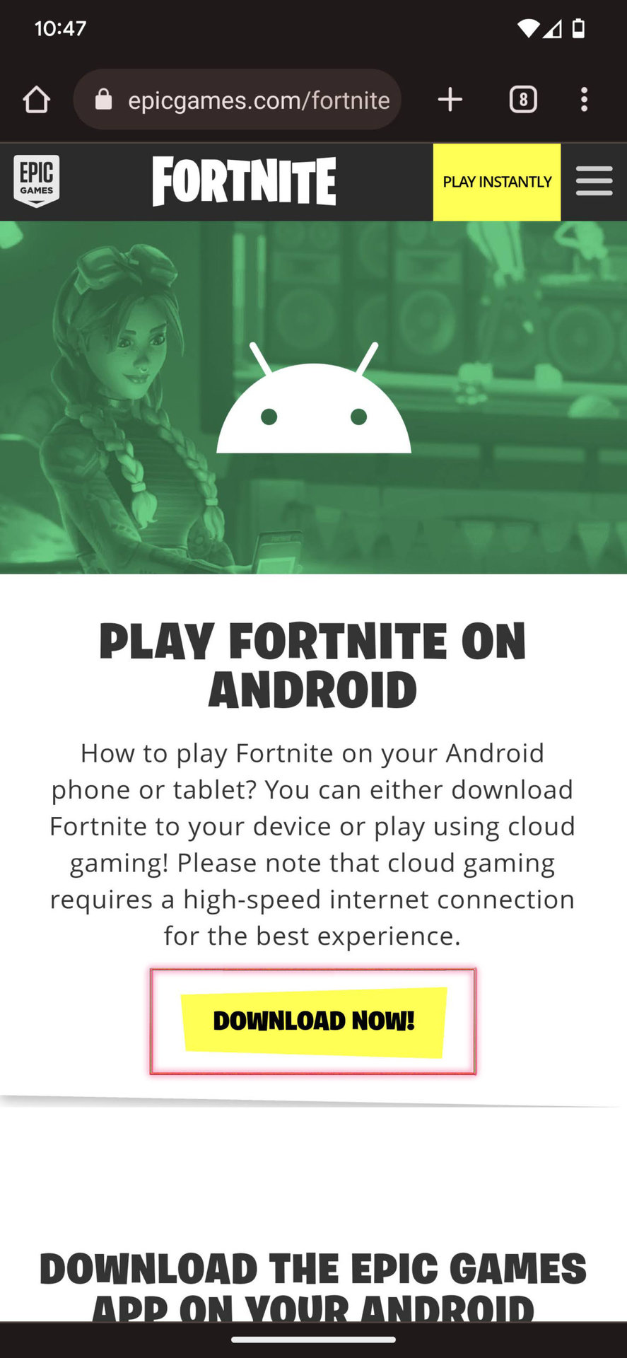 How to install Fornite on Android 1