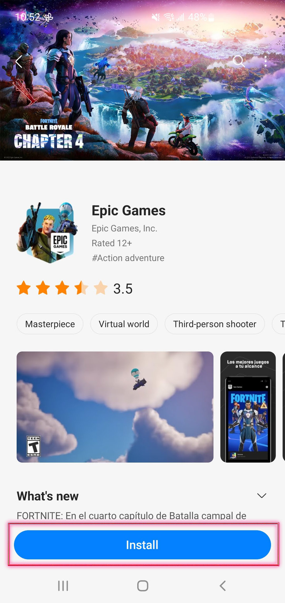 How to install Fornite on Samsung devices through Galaxy App Store 2
