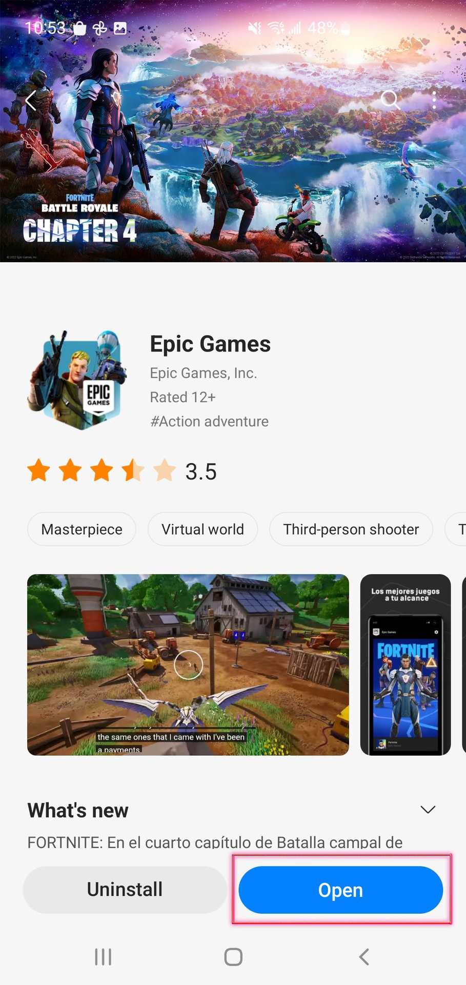 How to install Fornite on Samsung devices through Galaxy App Store 3