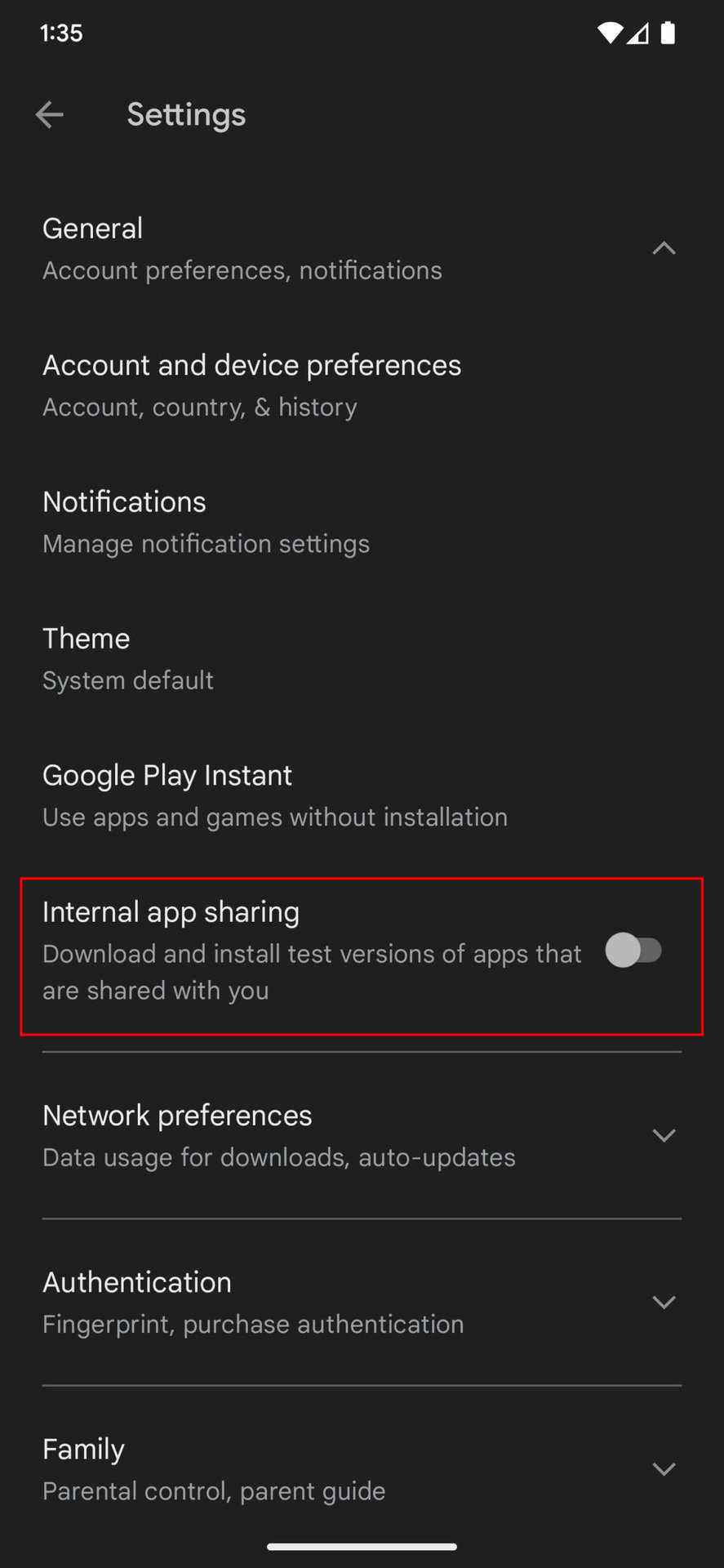 How to turn on internal app sharing for the Google Play Store 4