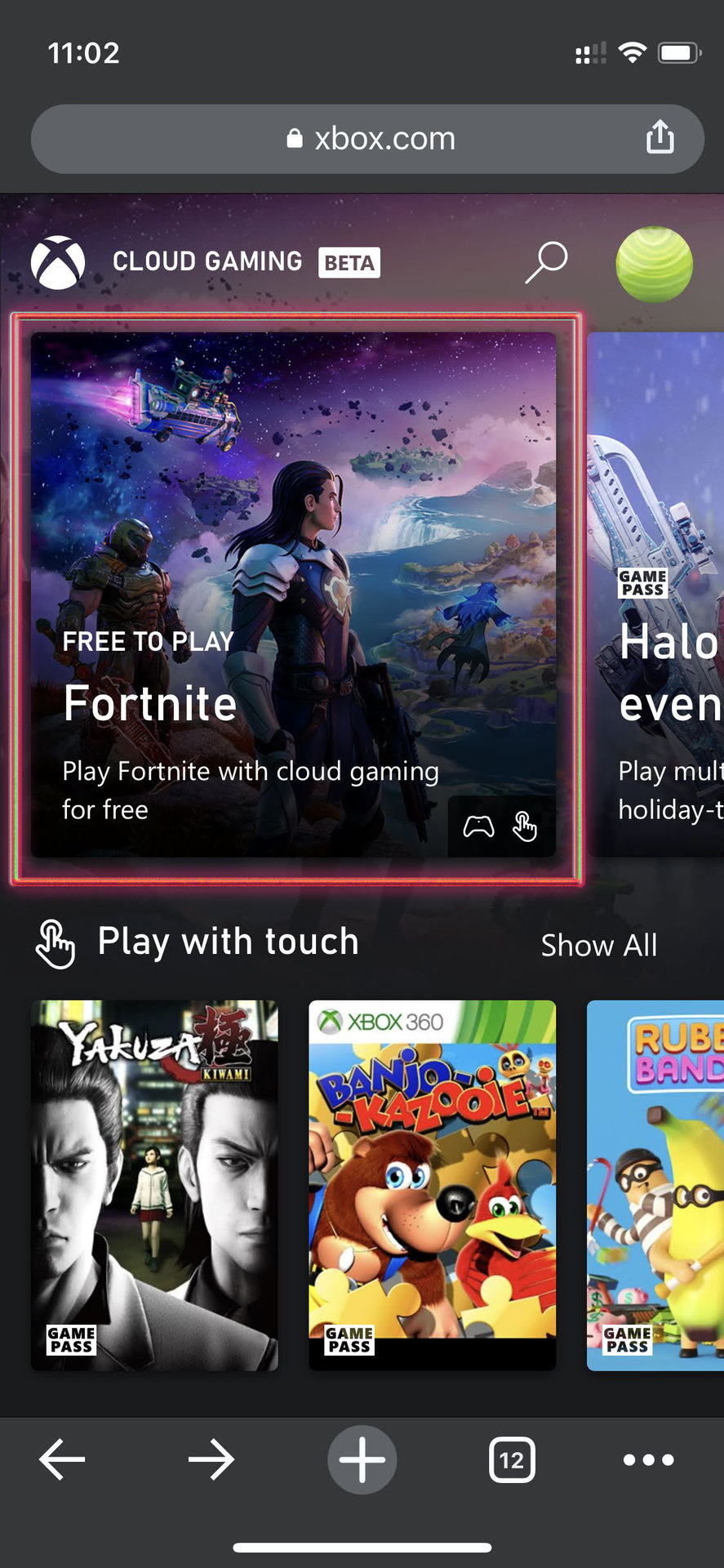 How to use Xbox Cloud Gaming to play Fortnite on iPhone 1