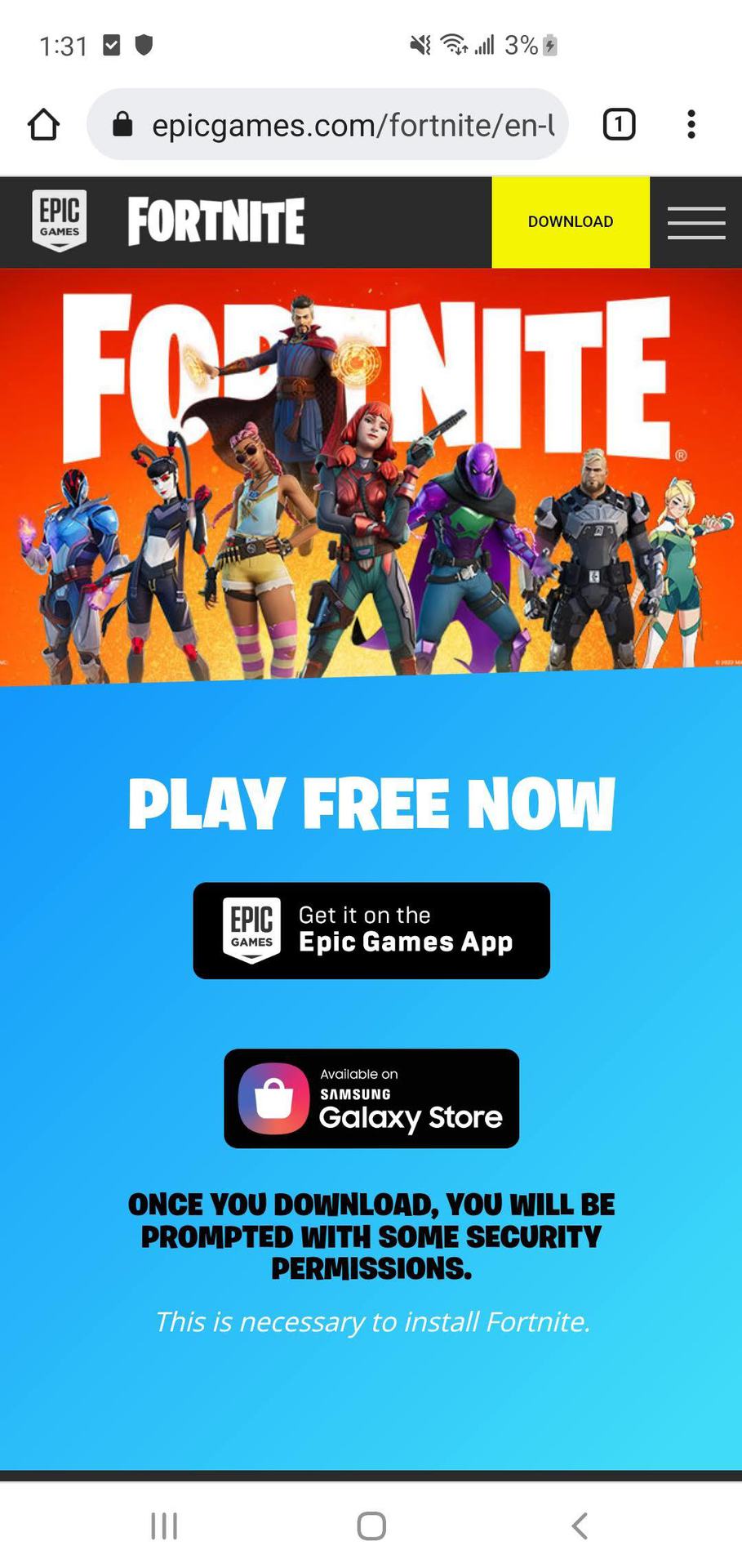Install Fortnite on Android 1