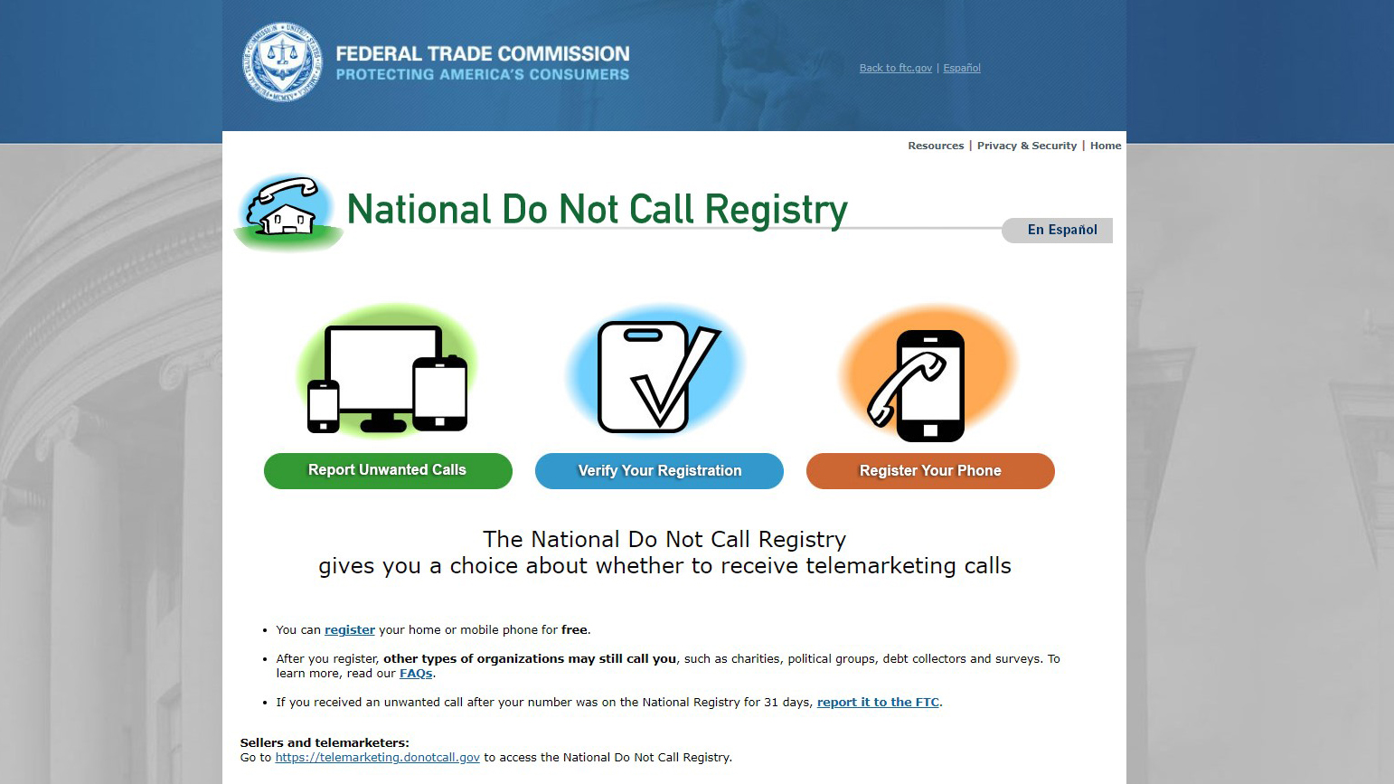 National Do Not Call Registry - How to block spam calls