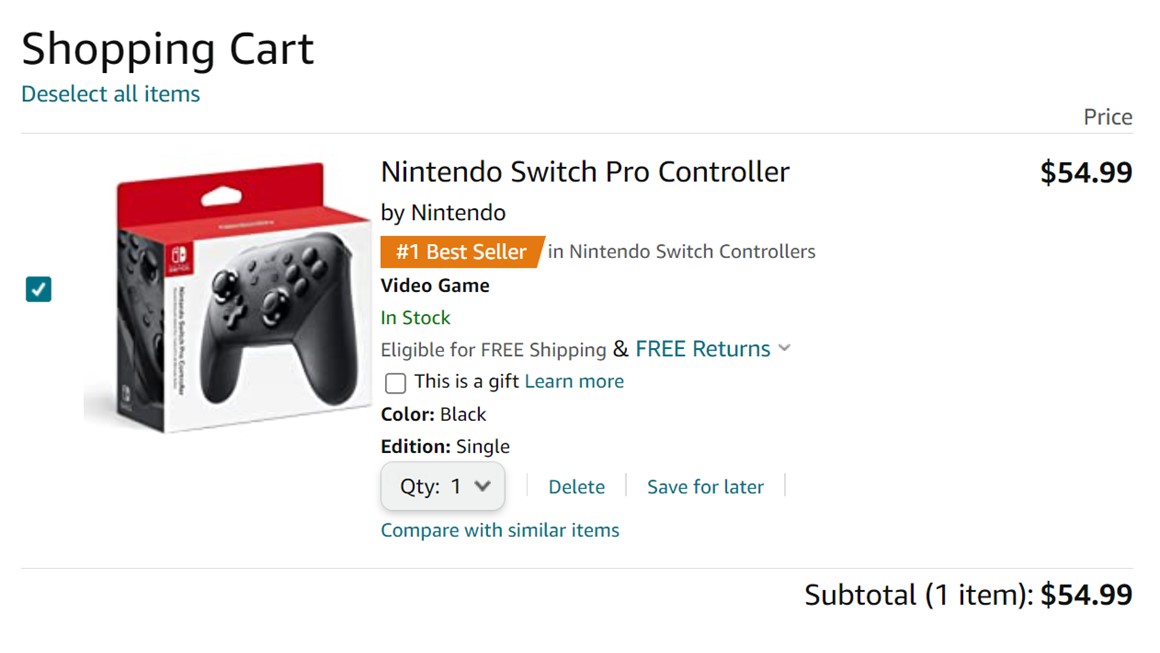 Nintendo Switch Pro Controller Amazon Deal