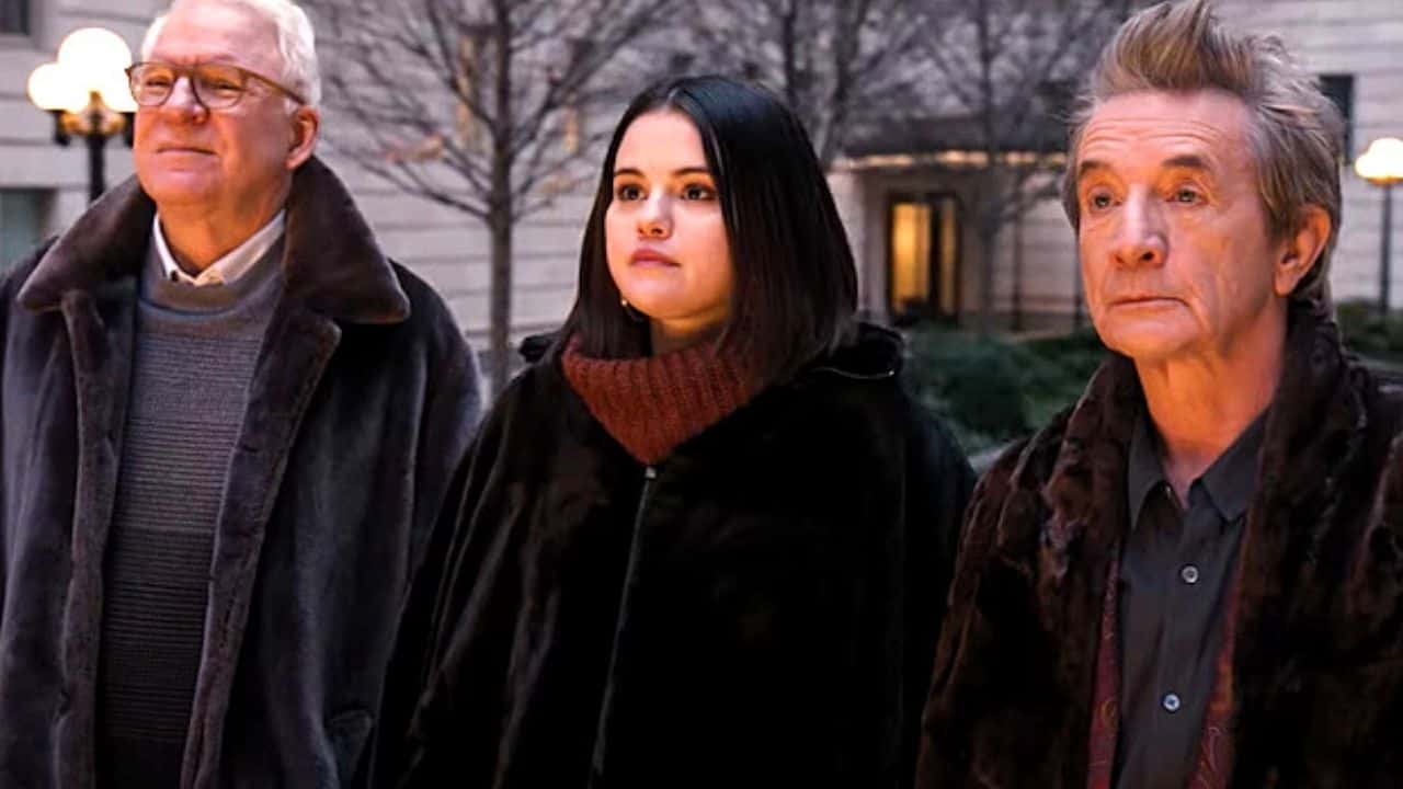 Steve Martin, Selena Gomez, dan Martin Short di Only Murders in the Building musim 2
