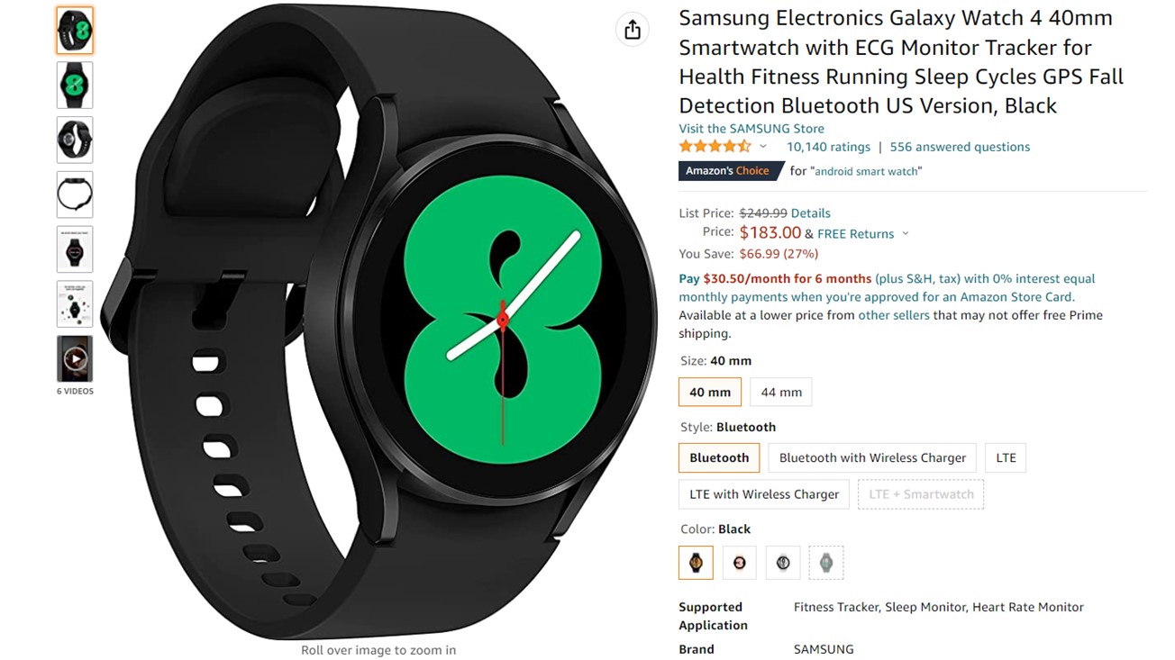 Samsung Galaxy Watch 4 Amazon Deal