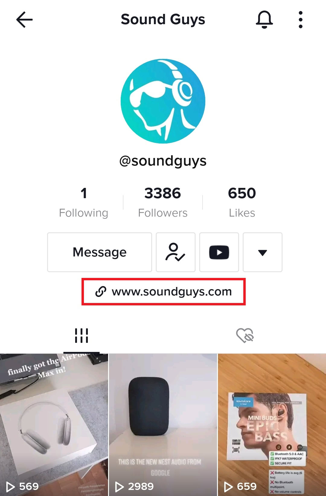 SoundGuys link in bio TikTok