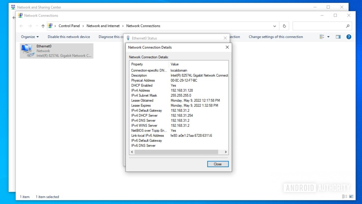 Windows 10 adapter MAC address