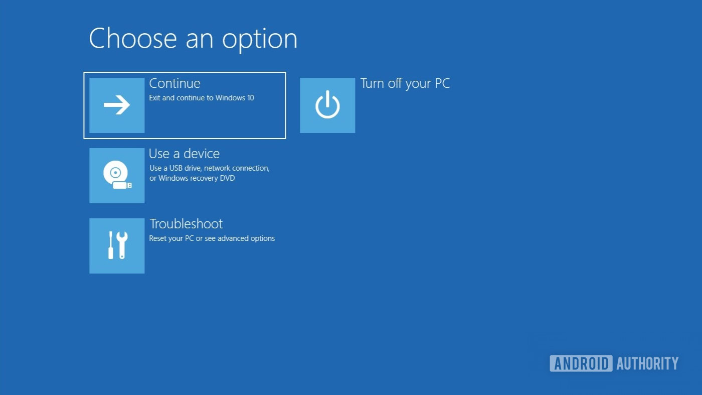 Windows 10 advanced boot menu