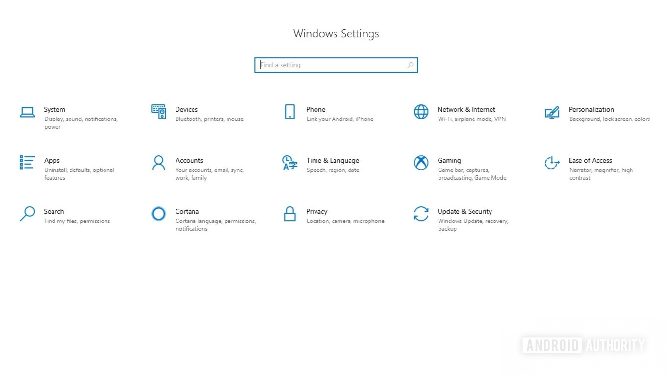 Aplikasi pengaturan Windows 10