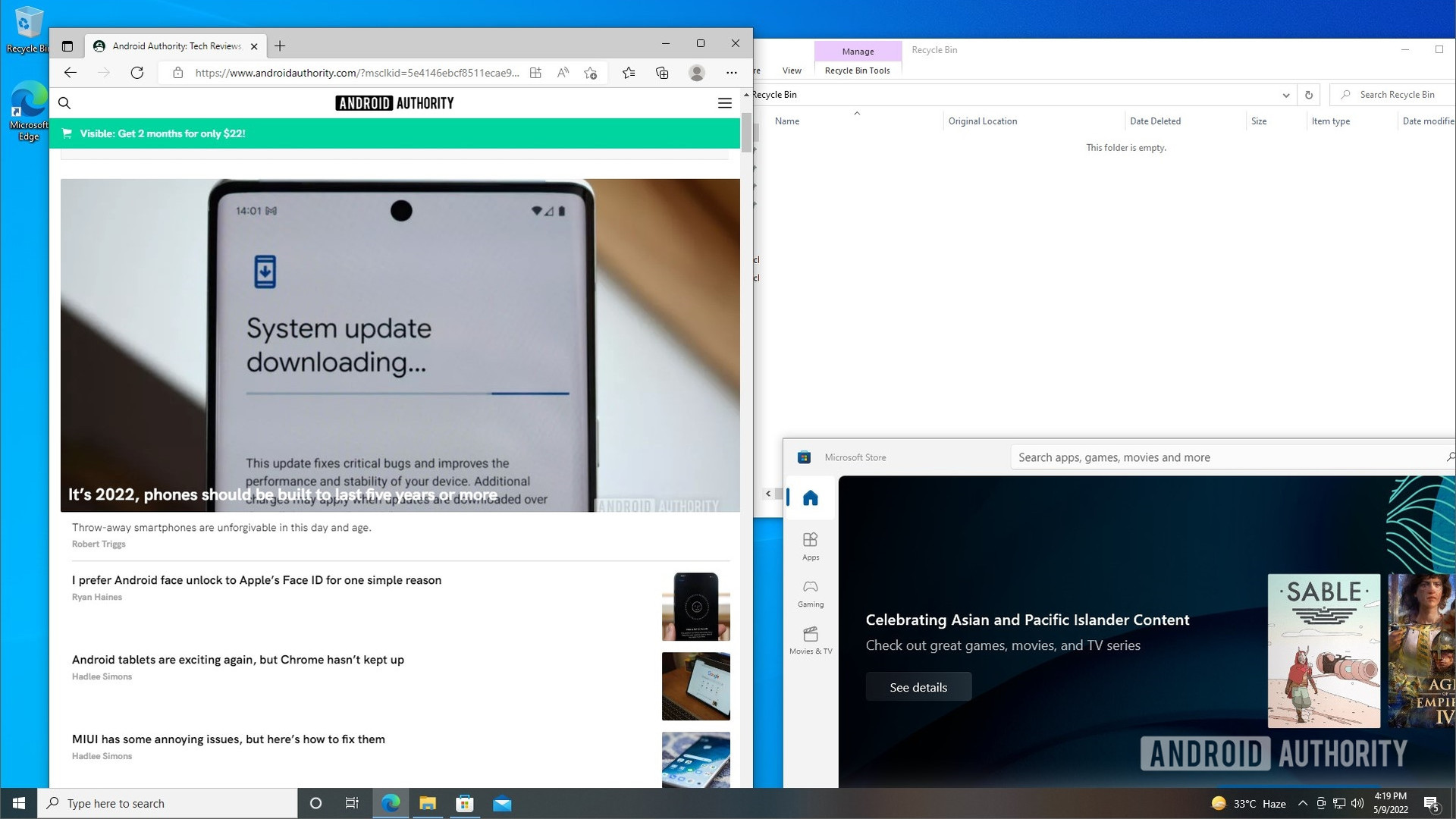 Сочетание клавиш Windows 10 с разделенным экраном в первом окне