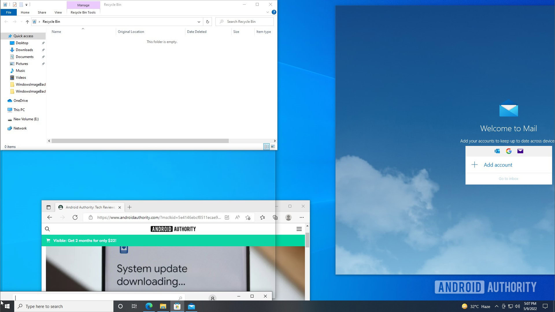 Windows 10 split screen snap assist window 2