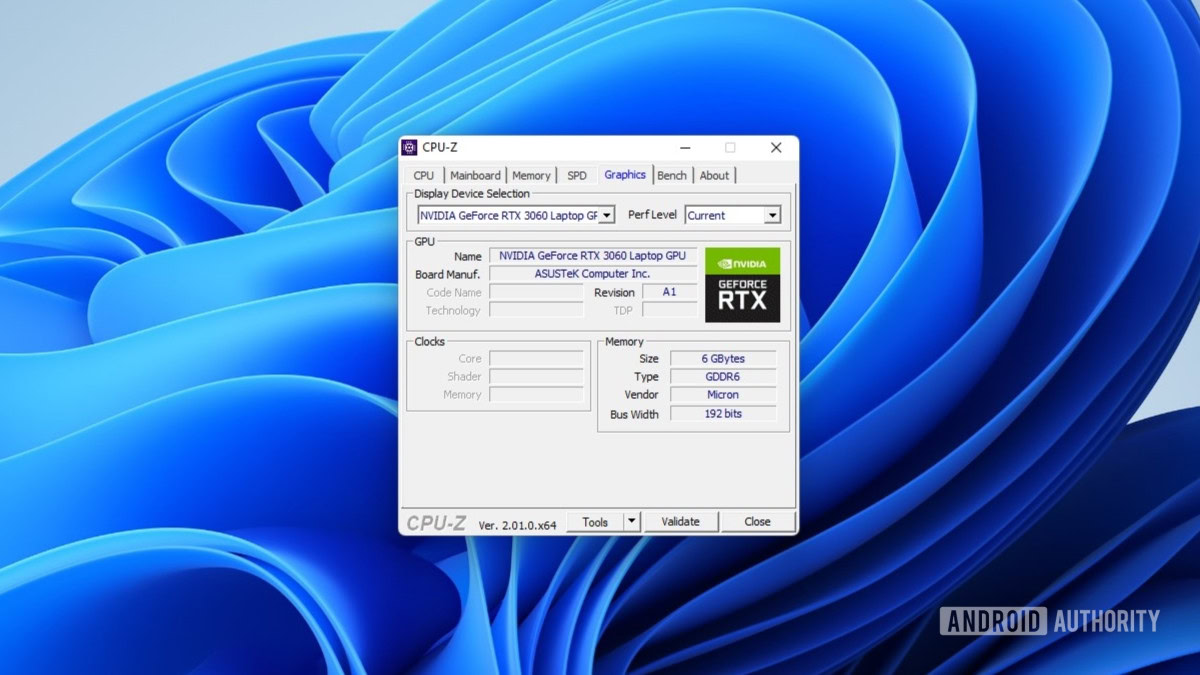Windows 11 VRAM CPU Z