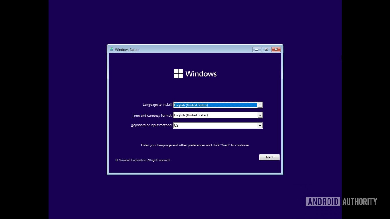 Idioma de instalación de restauración de copia de seguridad de Windows 11