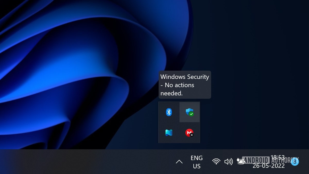 Windows 11 notification area