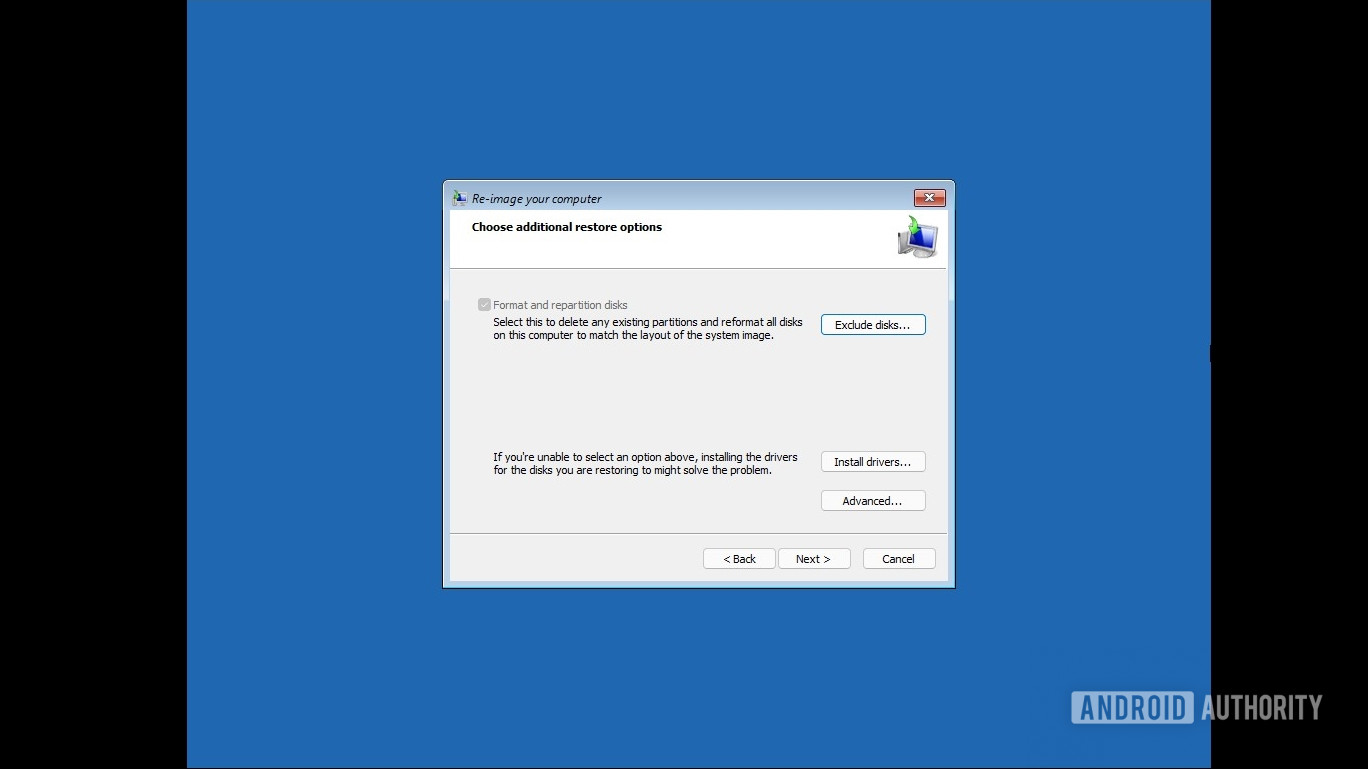 Windows 11 restore additional options