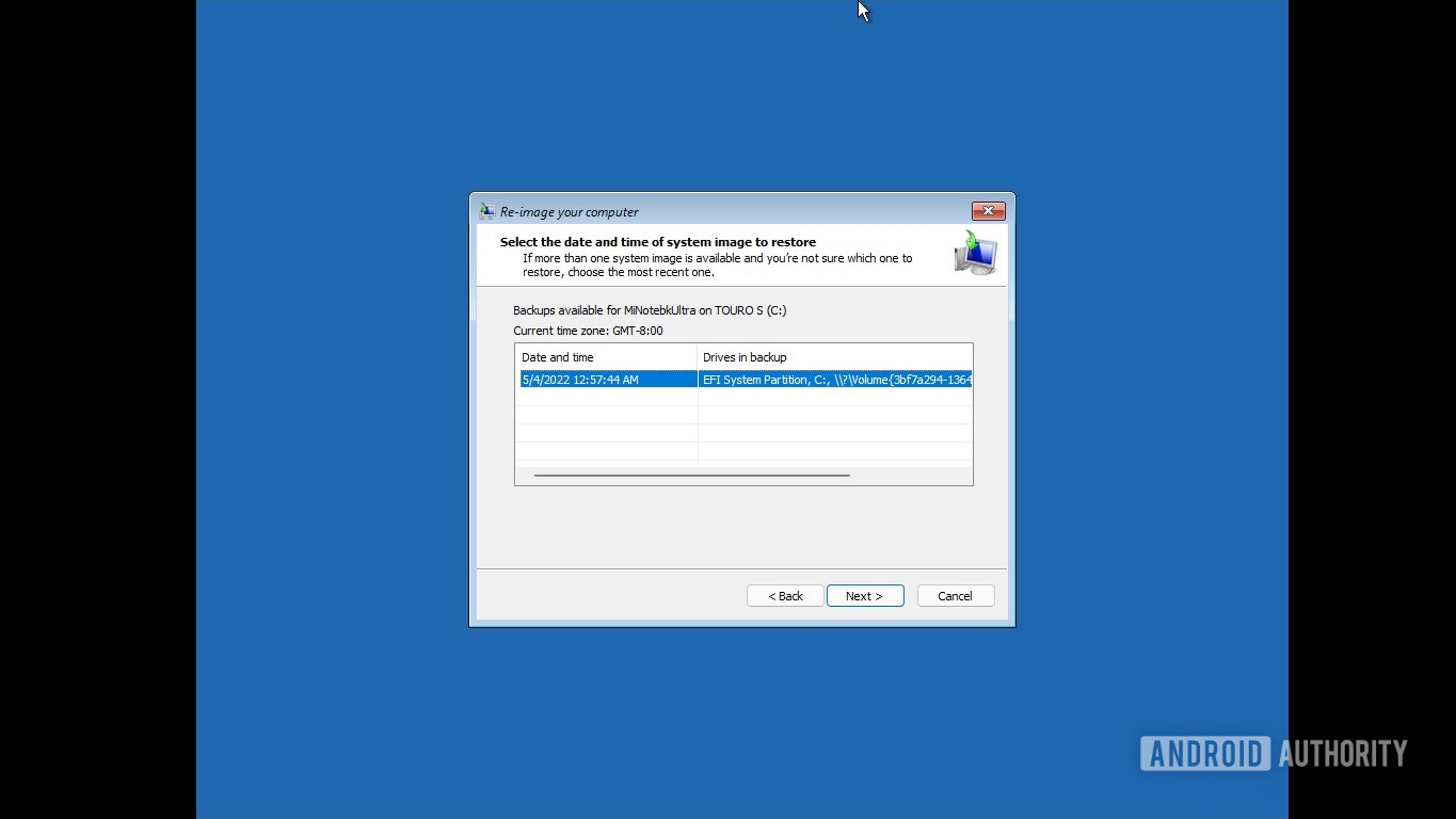 Windows 11 restaurar seleccionar fecha y hora