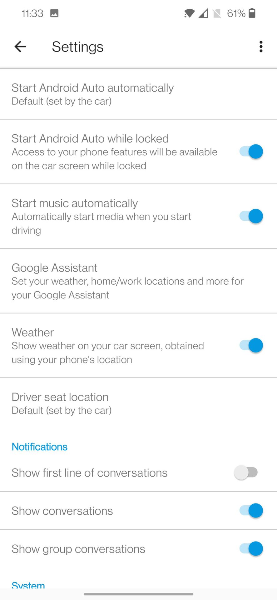 android auto settings 2