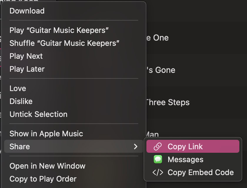 link de compartilhamento da lista de reprodução de música da apple