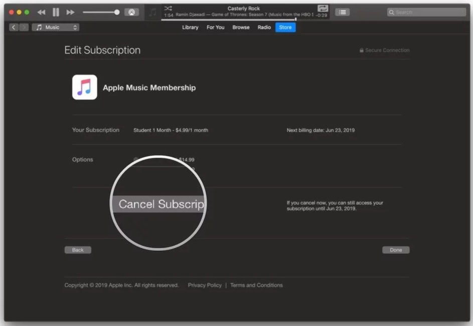 cancel apple music macos