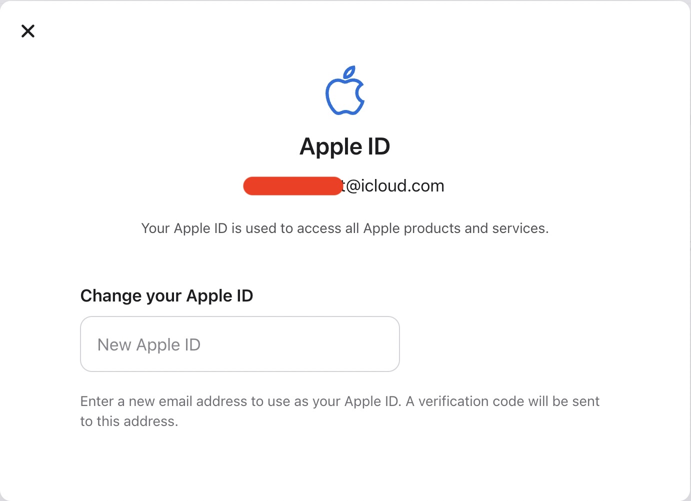 change apple id web