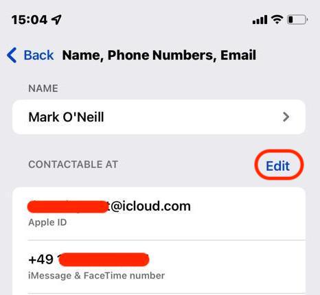 change email address icloud ios