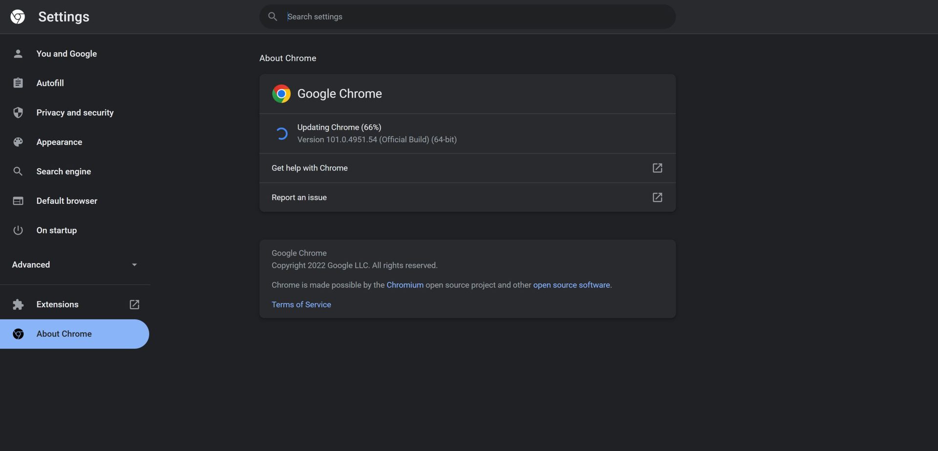 chrome update