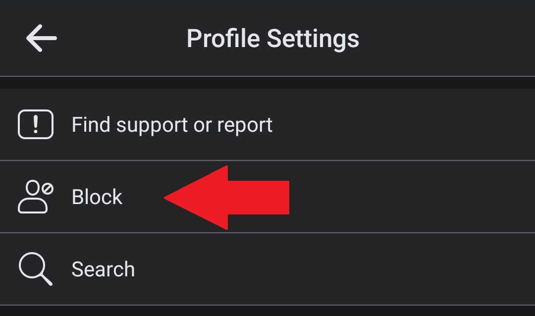 facebook mobile profile settings block