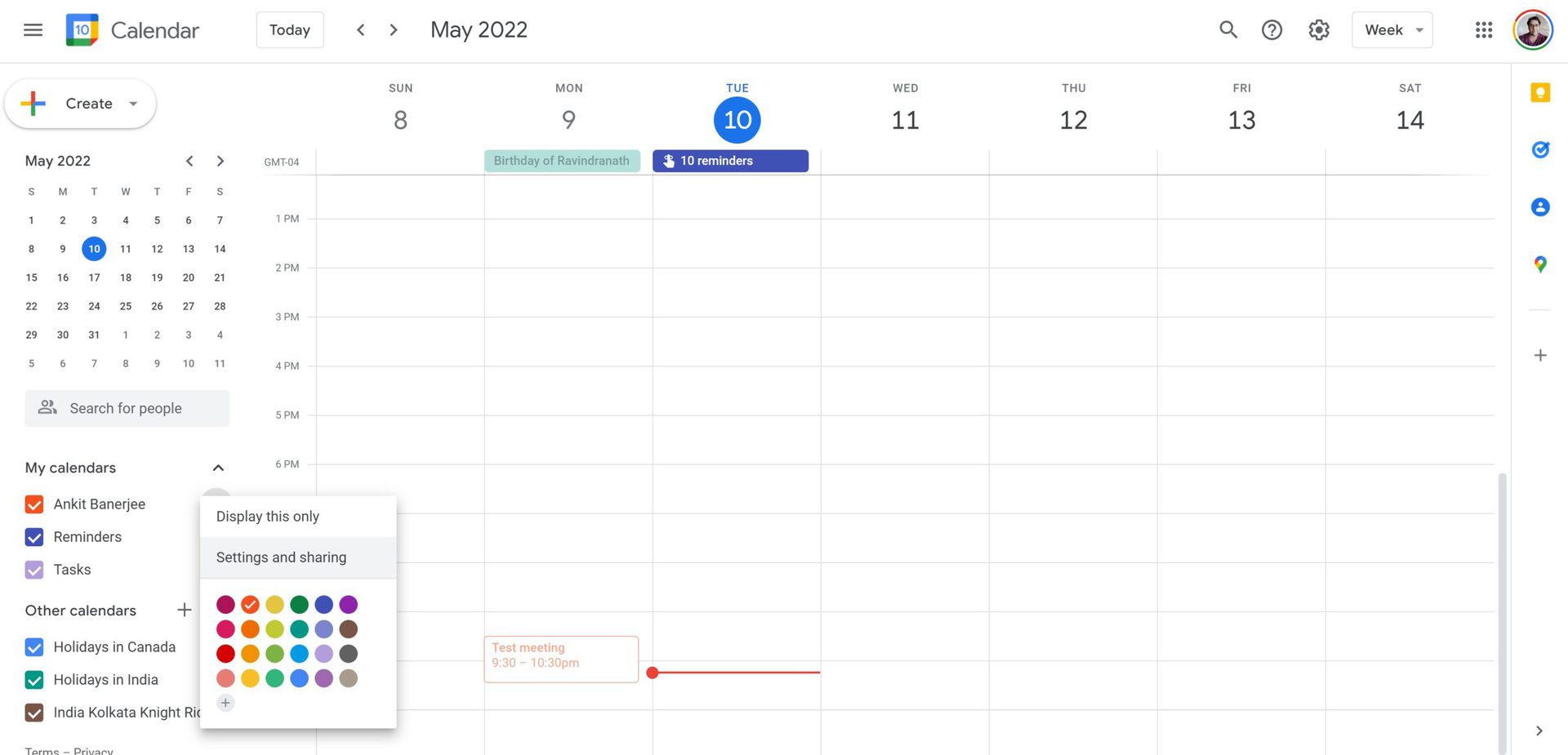 google calendar sharing