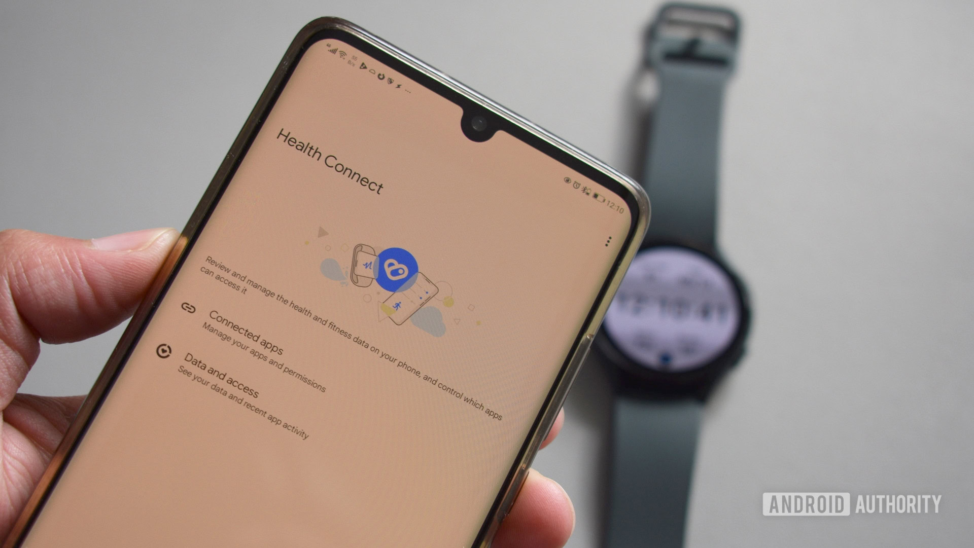 aplikacja Google Health Connect na zegarku Galaxy Watch 4