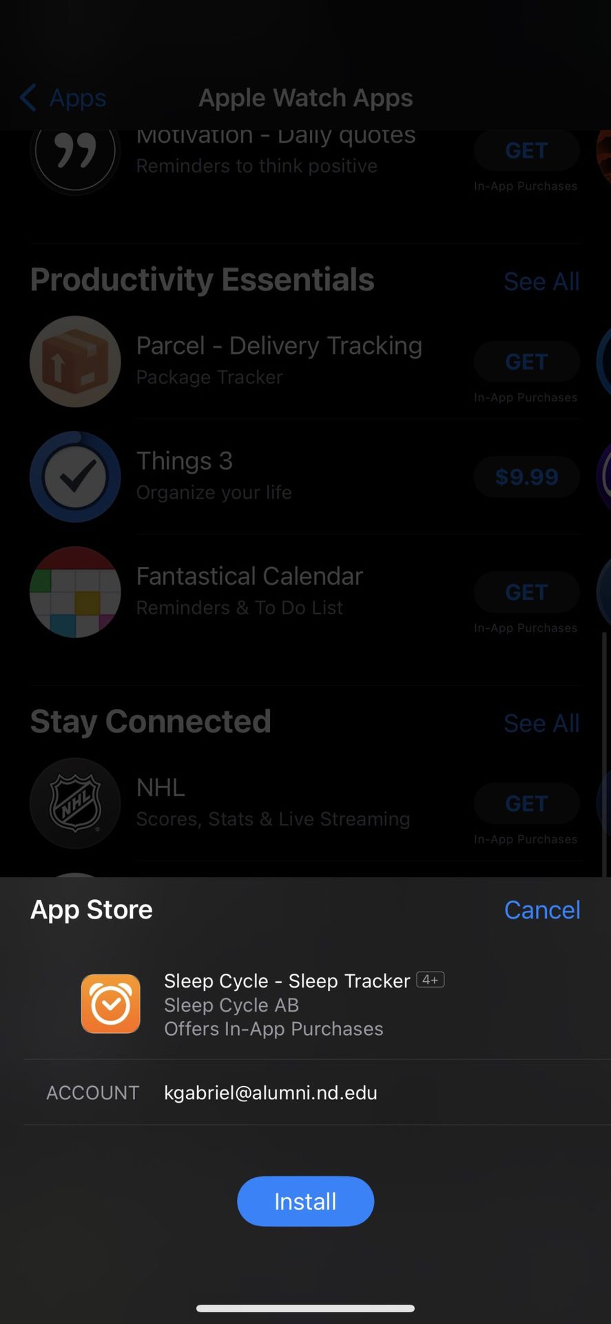 iPhone Screenshot Install Sleep Cycle