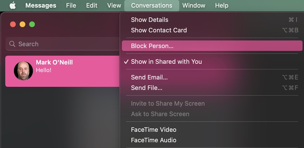 imessage block macos