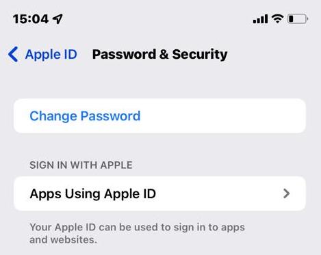 ios icloud change password link