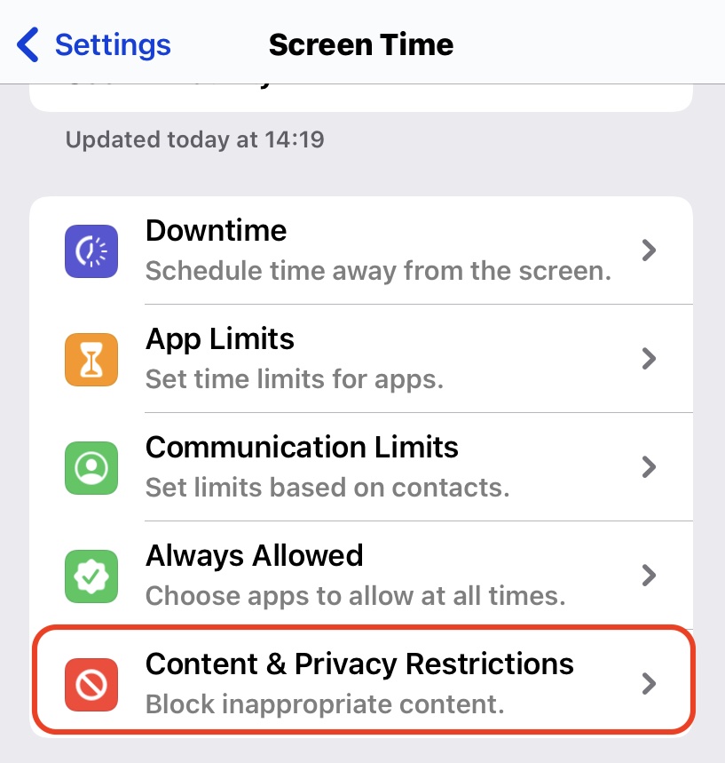 ios screen time restrictions