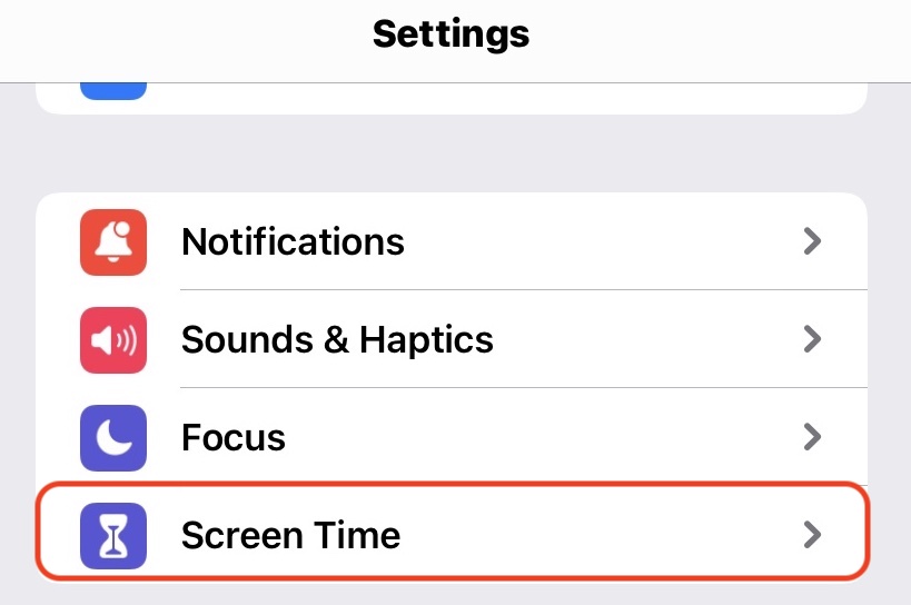 ios settings screen time