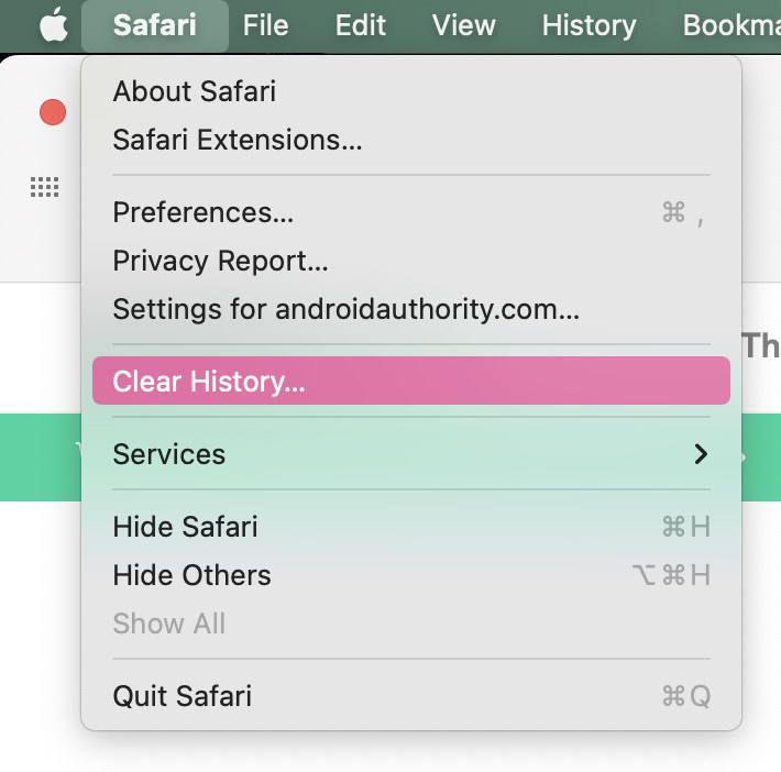 macos safari clear history