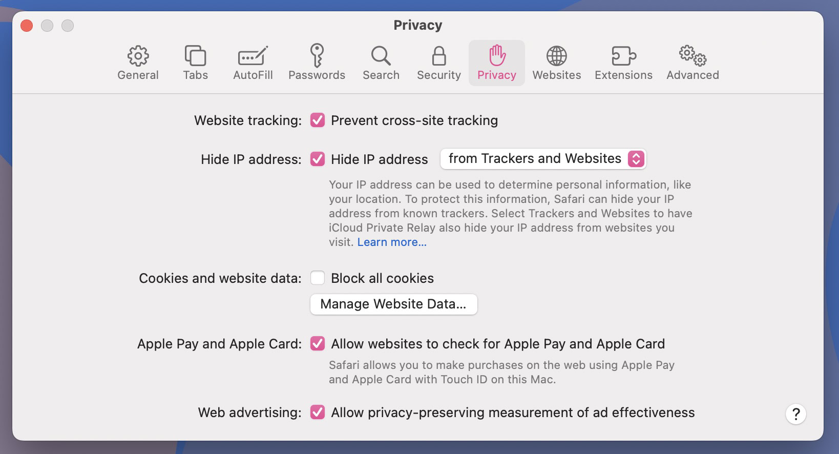 macos safari enable cookies