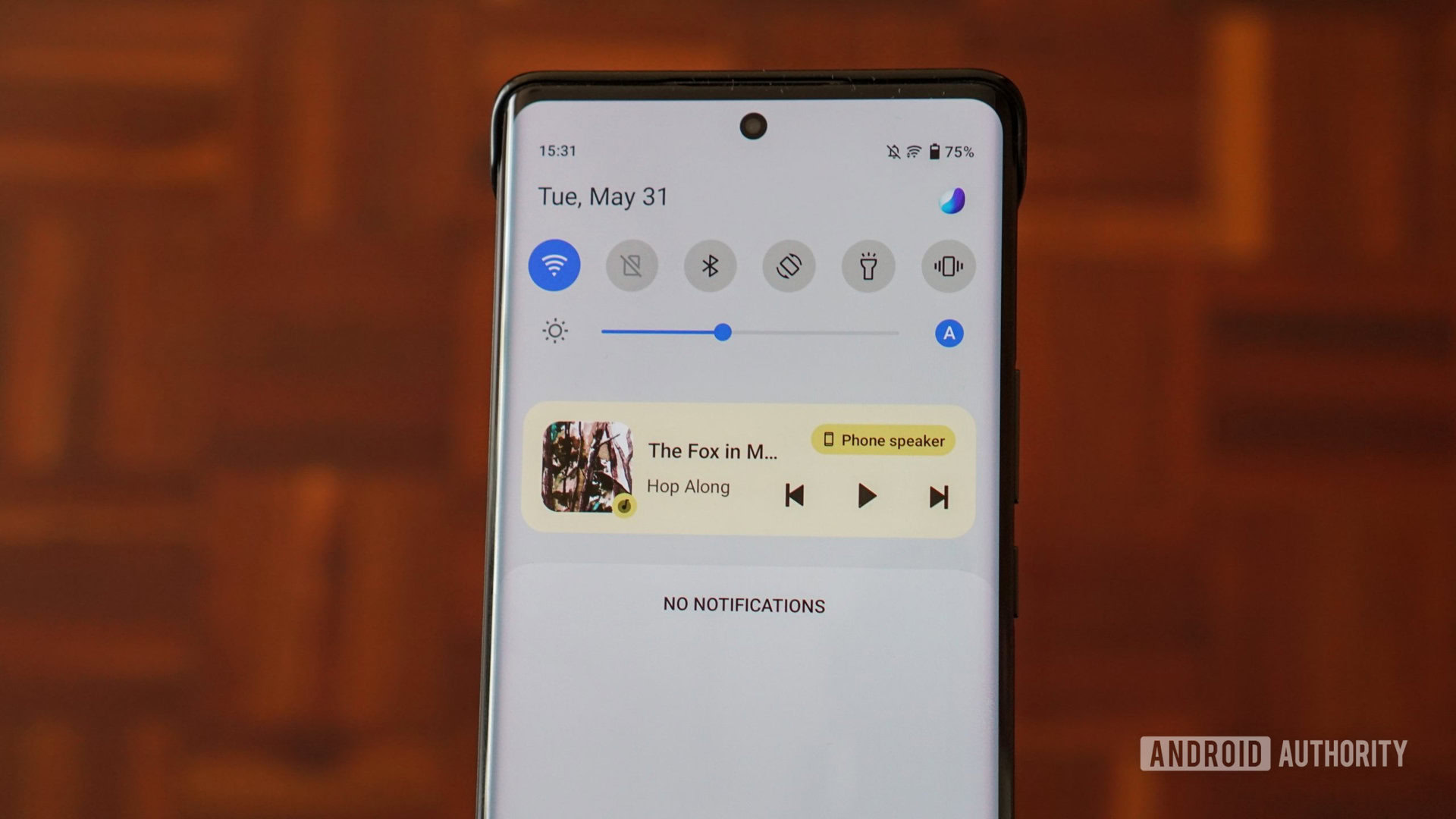 music player widget on smartphone