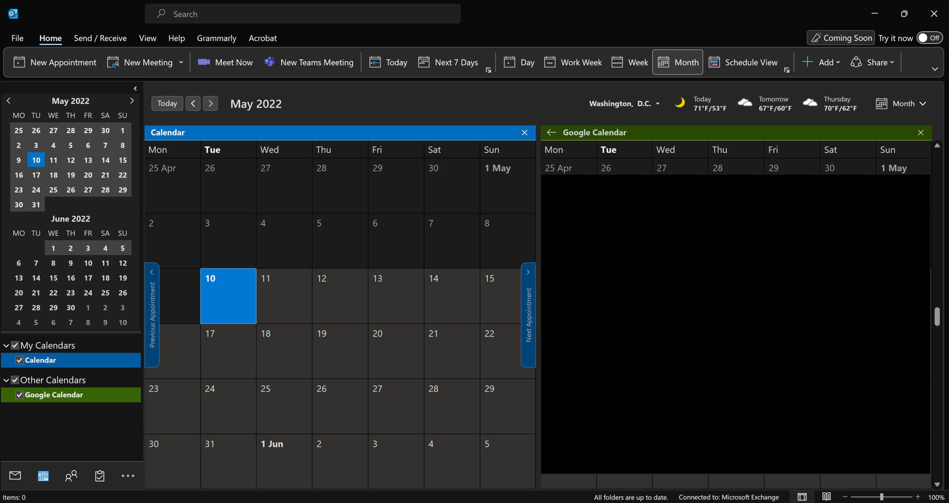 outlook with google calendar