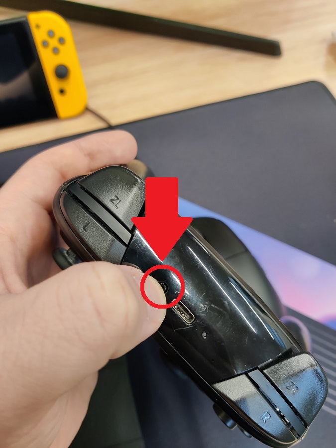 press and hold sync button on controller