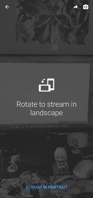 to begin your stream tilt your phone or press stream in portrait