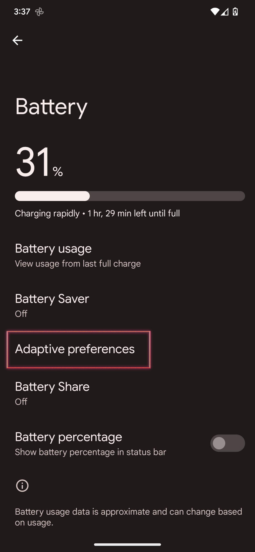 Adaptive Battery Preferences 2