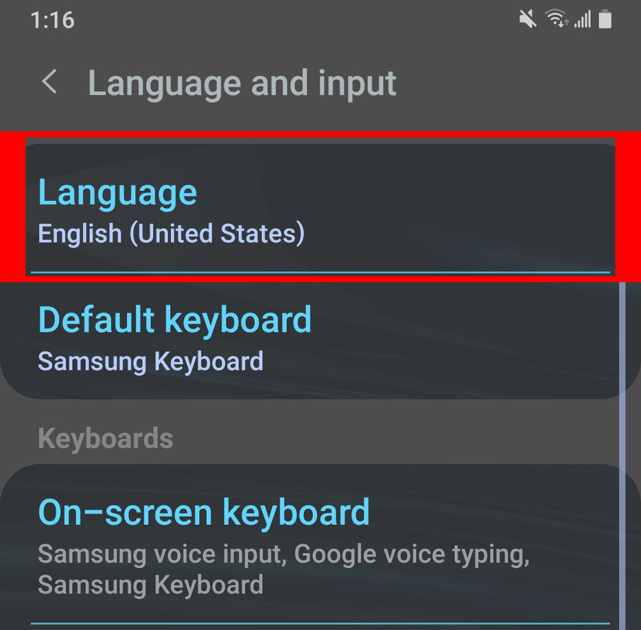 Change Language Android 4